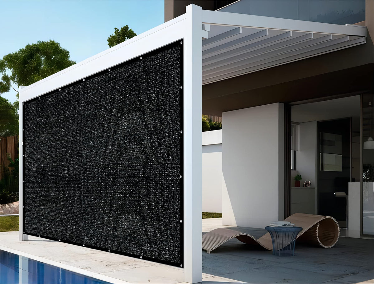 Water passes through the breathable Shatex shade cloth while keeping sun out.