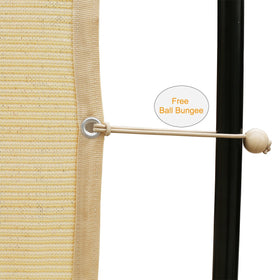 Shatex shade fabric lets water droplets pass for easy cleaning.