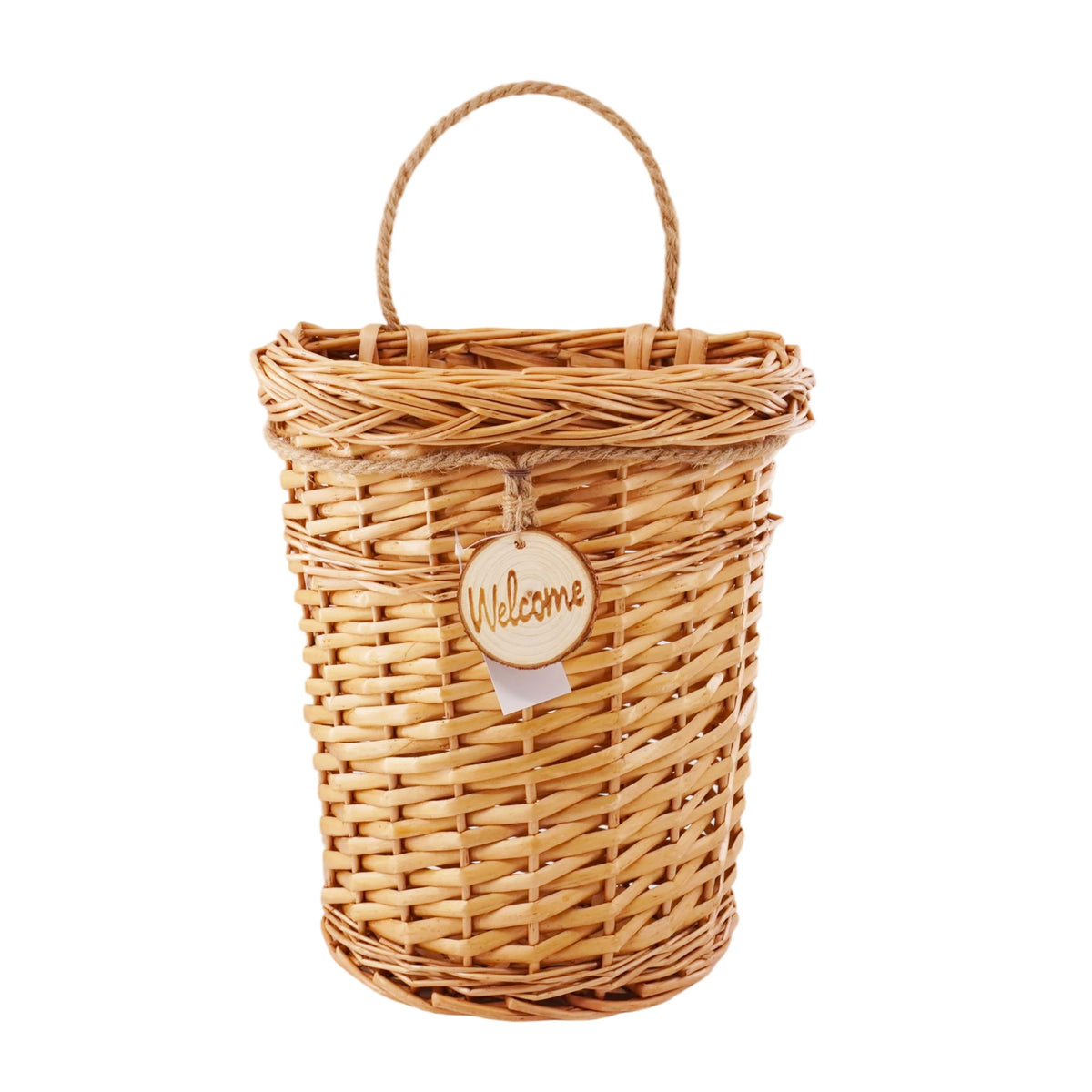 SHCMSADO woven basket top view highlights handmade craftsmanship and natural wicker for décor.