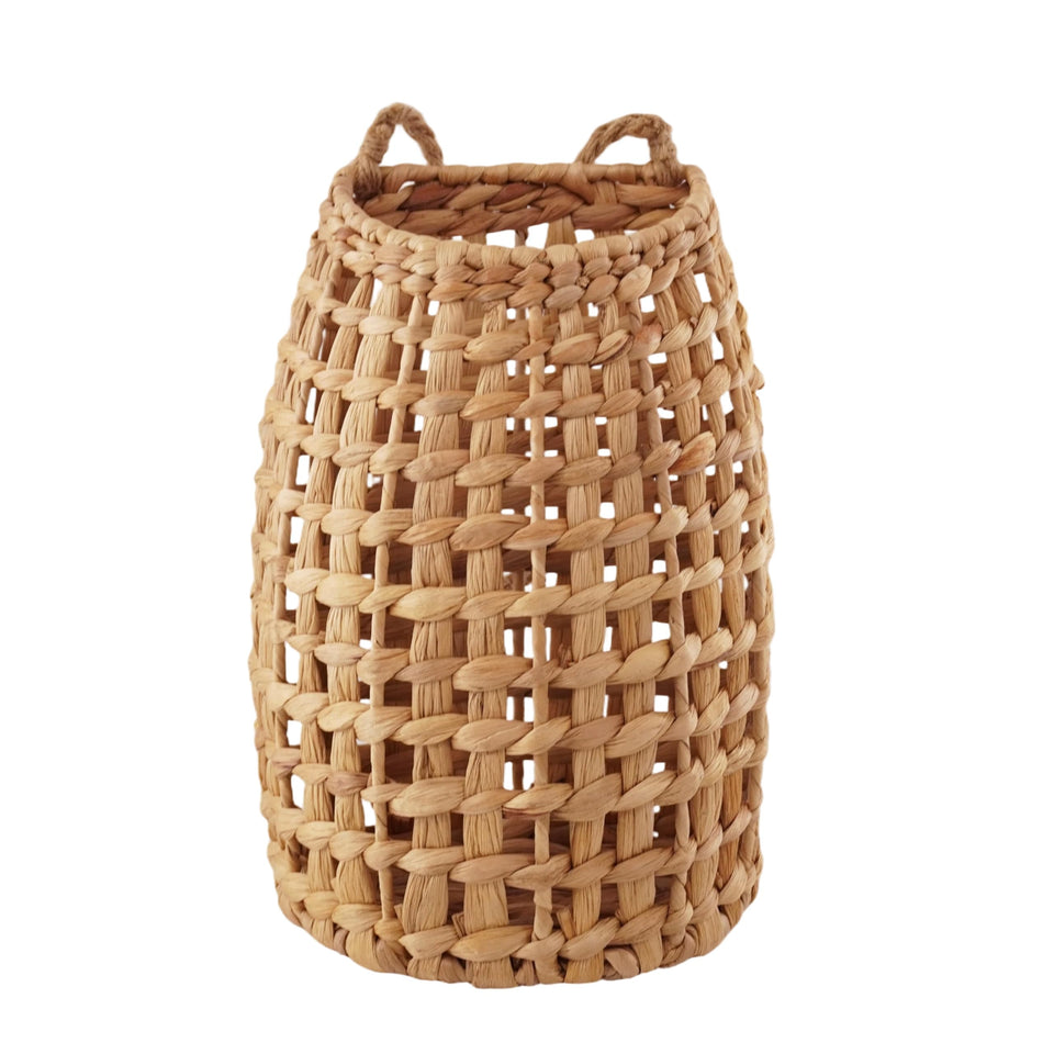 SHCMSADO woven water hyacinth hanging basket closeup for stylish storage