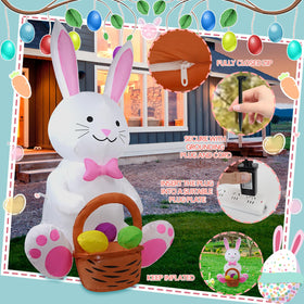 SHDEJTG Easter Bunny LED light-up at night enhances curb appeal