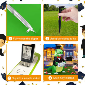 SHDEJTG Built-in fan enables quick, effortless inflation of Dr. Dinosaur.