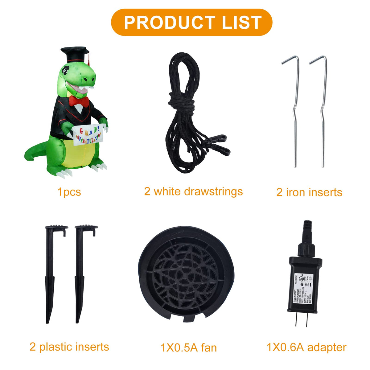 SHDEJTG Ground stakes and adapter included keep the display secure.
