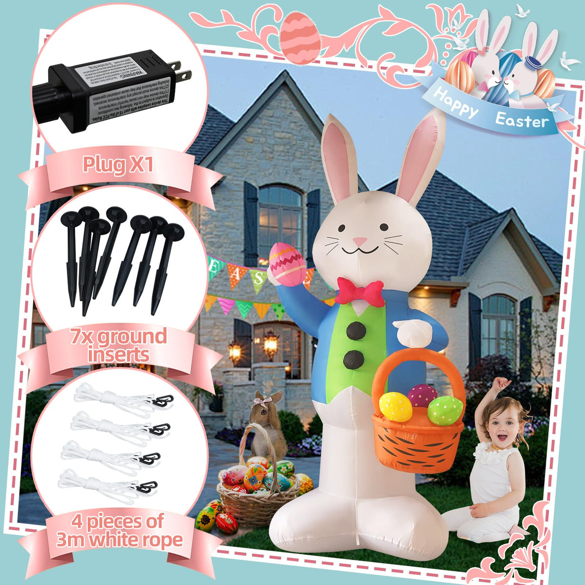 SHDEJTG Outdoor Easter decor enhances parties, store displays, and celebrations.