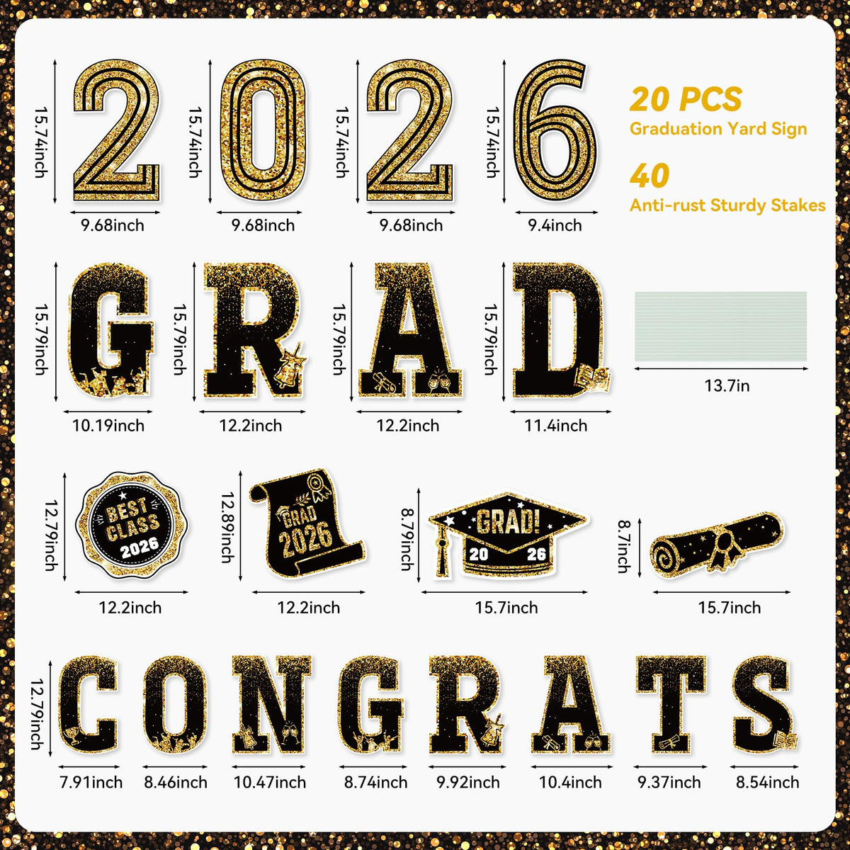 Shearly graduation yard sign with CONGRATS for photo moments