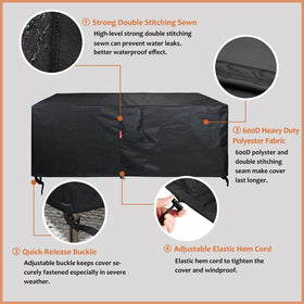 Adjustable drawstring fit on SheeChung fire pit cover for a snug hold