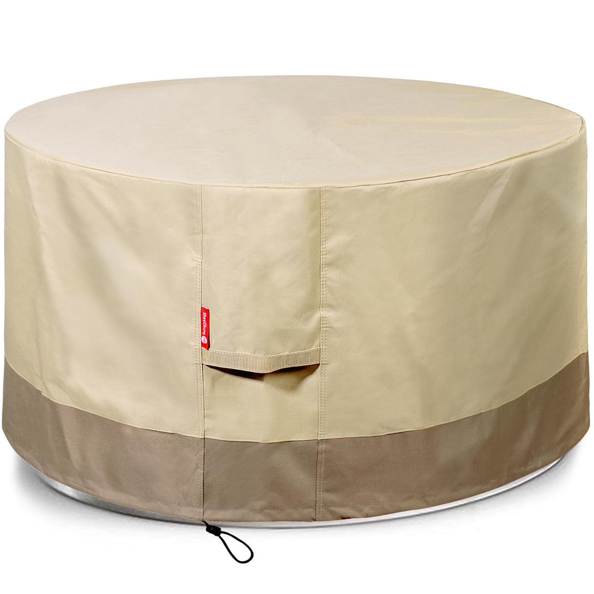 SheeChung fire pit cover 44-inch round diameter shields rain and debris.