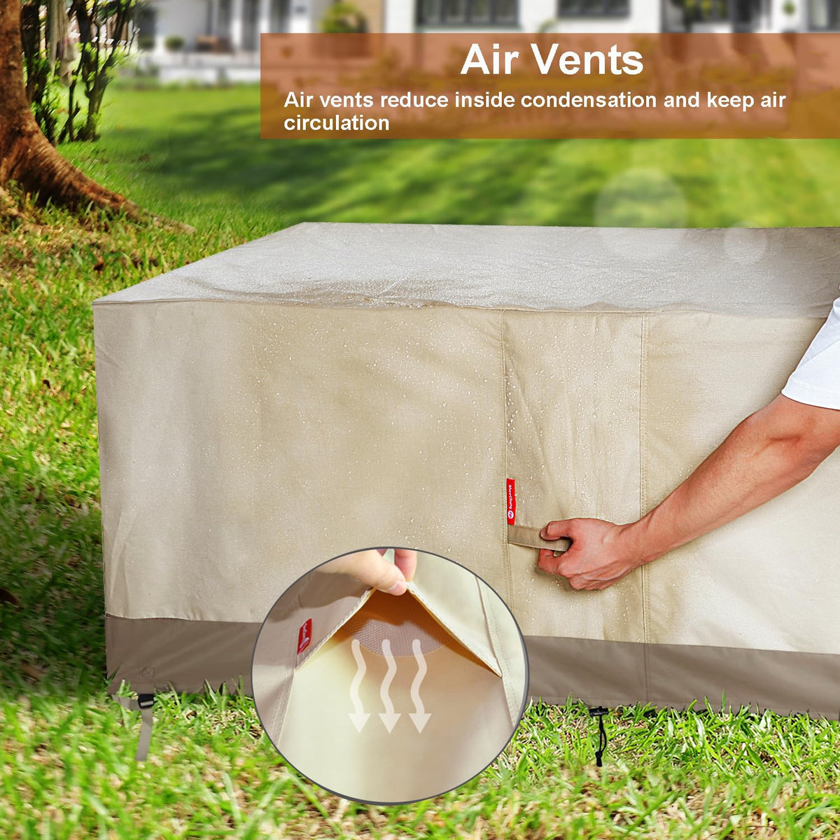 Vent detail on beige SheeChung fire pit cover