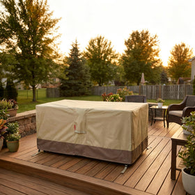 Beige 600D waterproof fabric of SheeChung fire pit cover