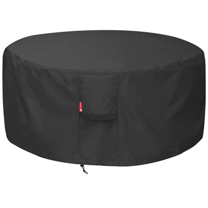 SheeChung round fire pit cover on a 52-inch pit, weatherproof protection