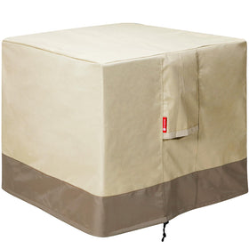 SheeChung square 28in fire pit cover front view protects against rain and dust.