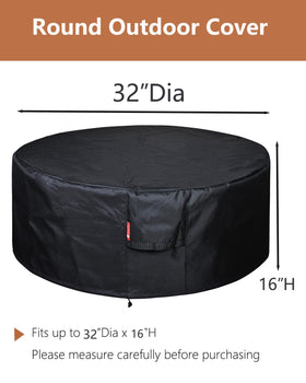 SheeChung waterproof 600D Oxford cover shields the fire pit from rain and snow.