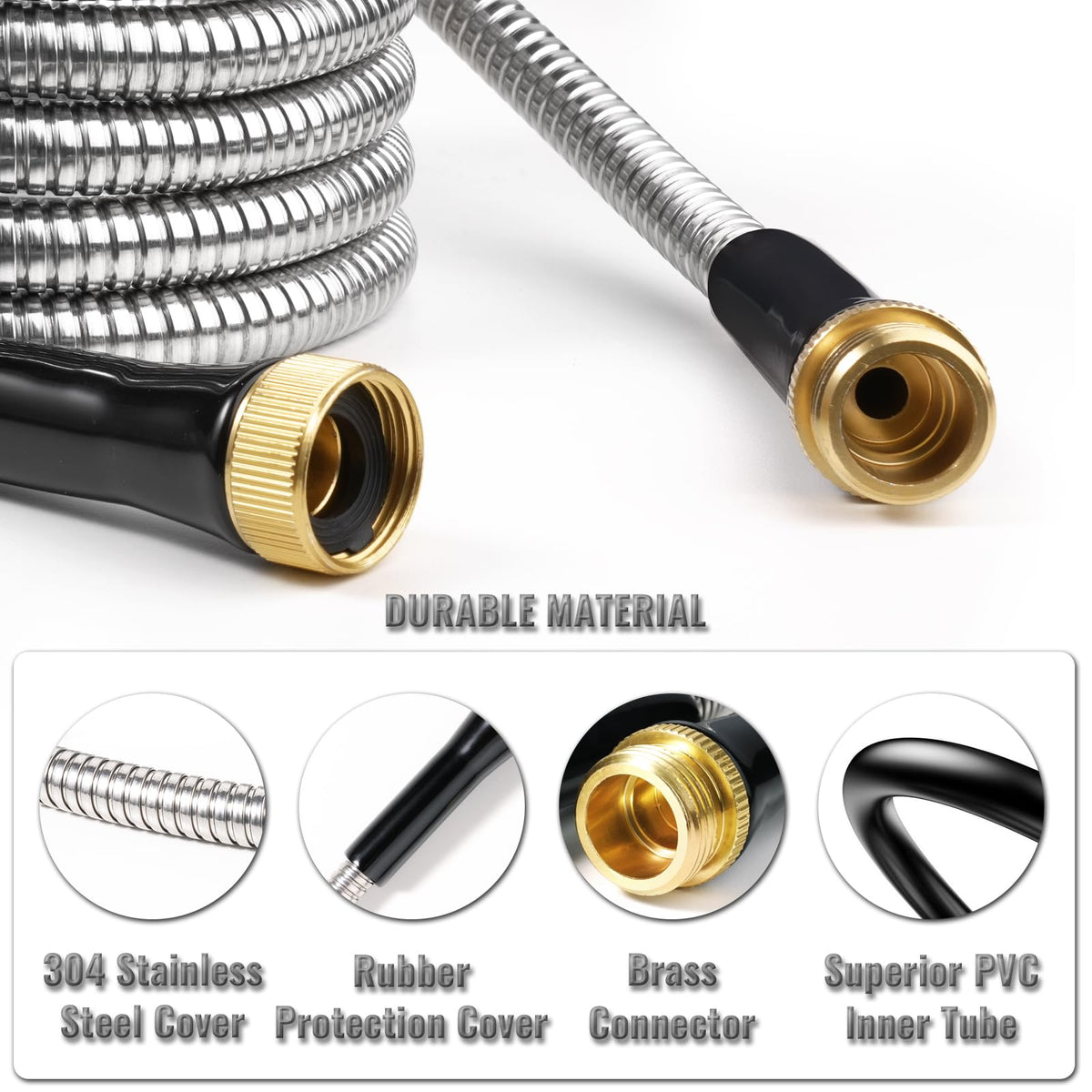 SheeChung lightweight, flexible hose offers easy handling and tangle-free storage.