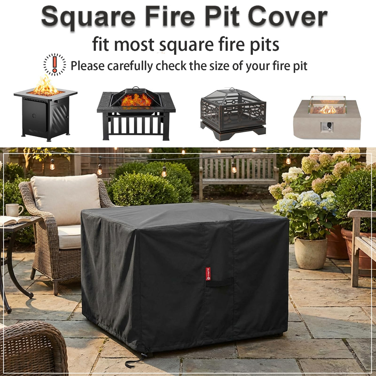 SheeChung outdoor fire pit cover shields against rain, snow, sun, and dirt