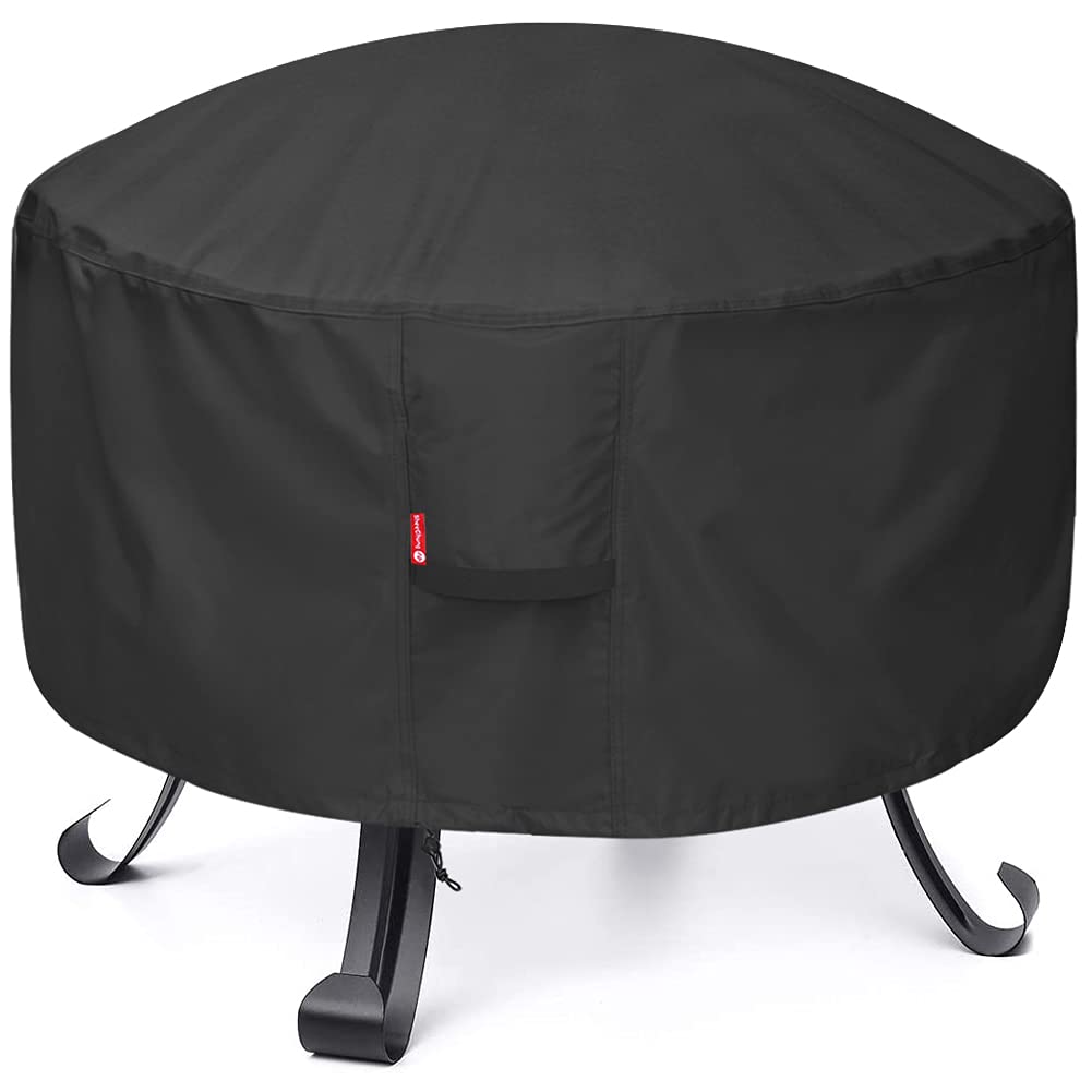 SheeChung round fire pit cover 30inch fit protects Yukon pits from rain and dust.