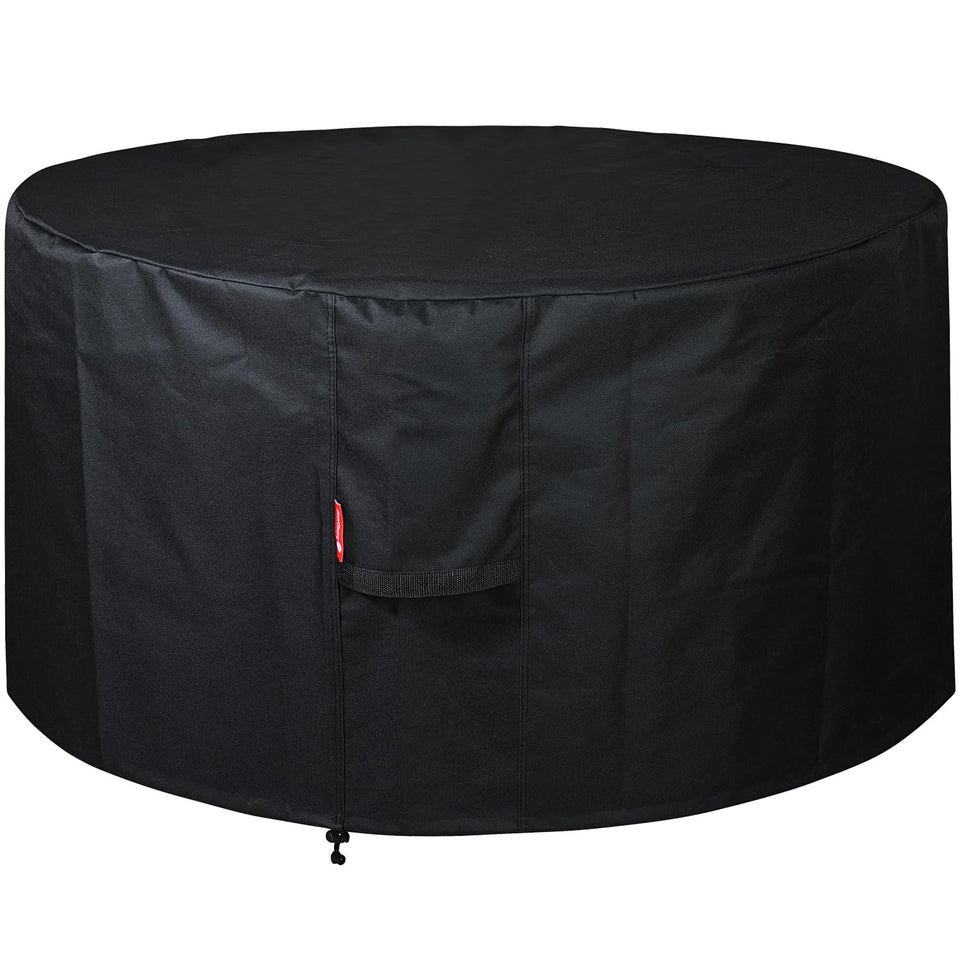 SheeChung round fire pit cover 40in diameter protects your pit from rain and dirt
