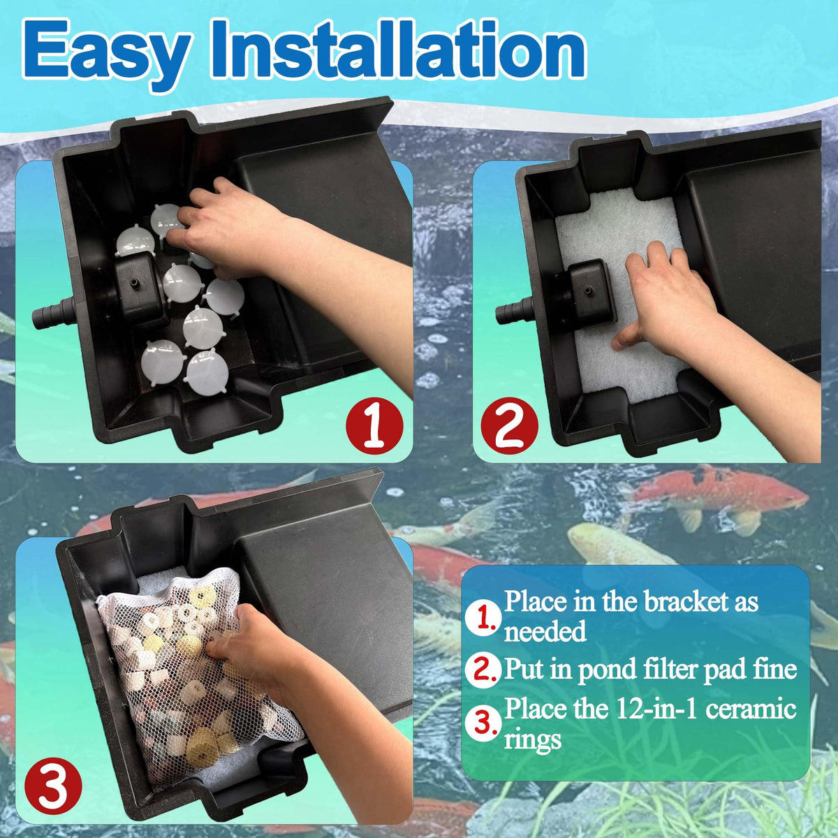 Shellshine easy-install brackets for spillway simplify setup and quick replacement.