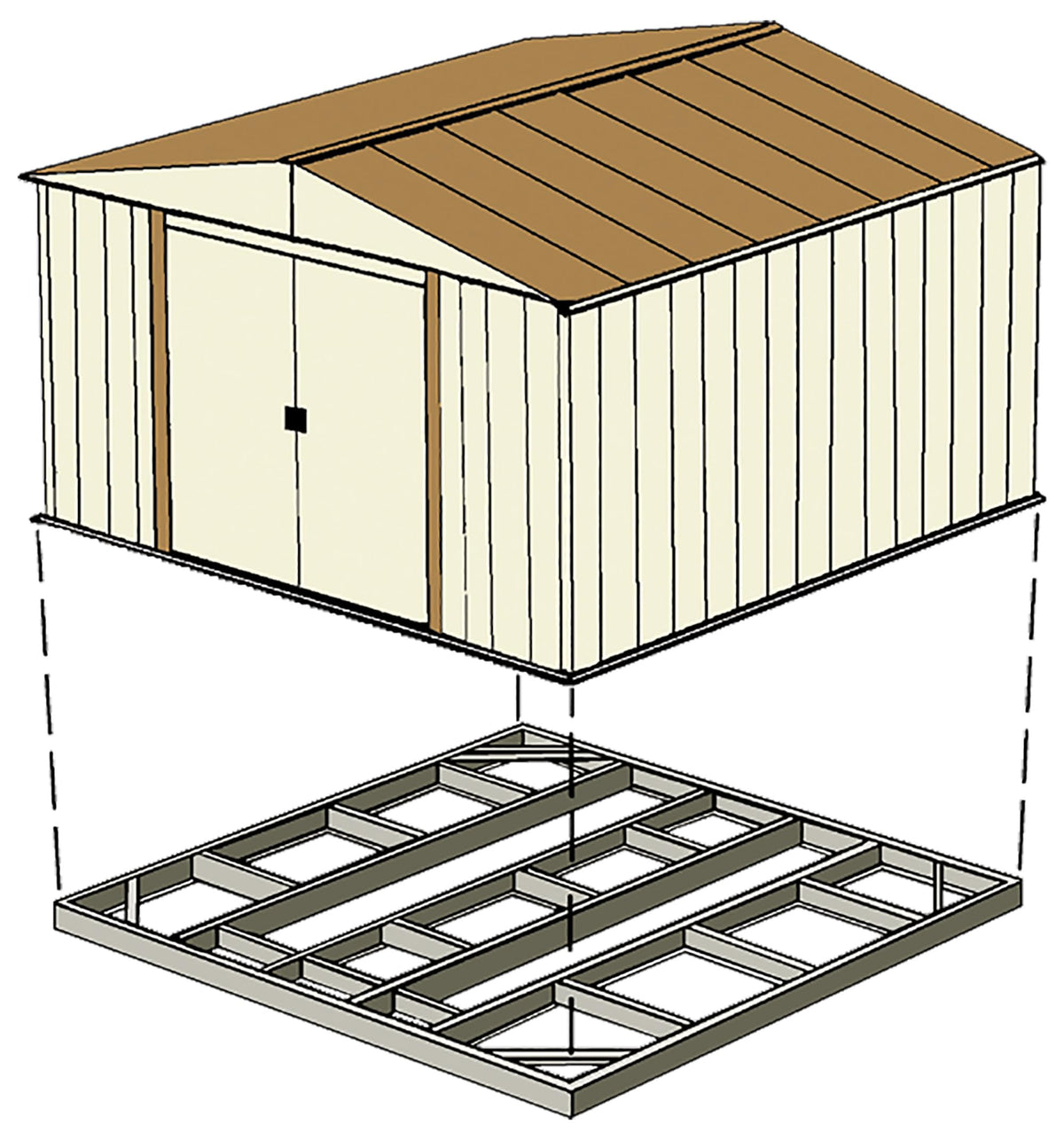 ShelterLogic Arrow FDN109 base kit for 10x9 sheds supports precise setup.