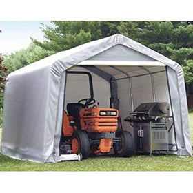 ShelterLogic Shed-in-a-Box interior bright light enhances visibility inside the shed.