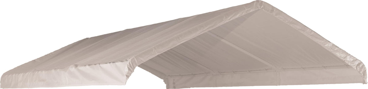 ShelterLogic SuperMax 12x26 cover with waterproof fabric protects gear.
