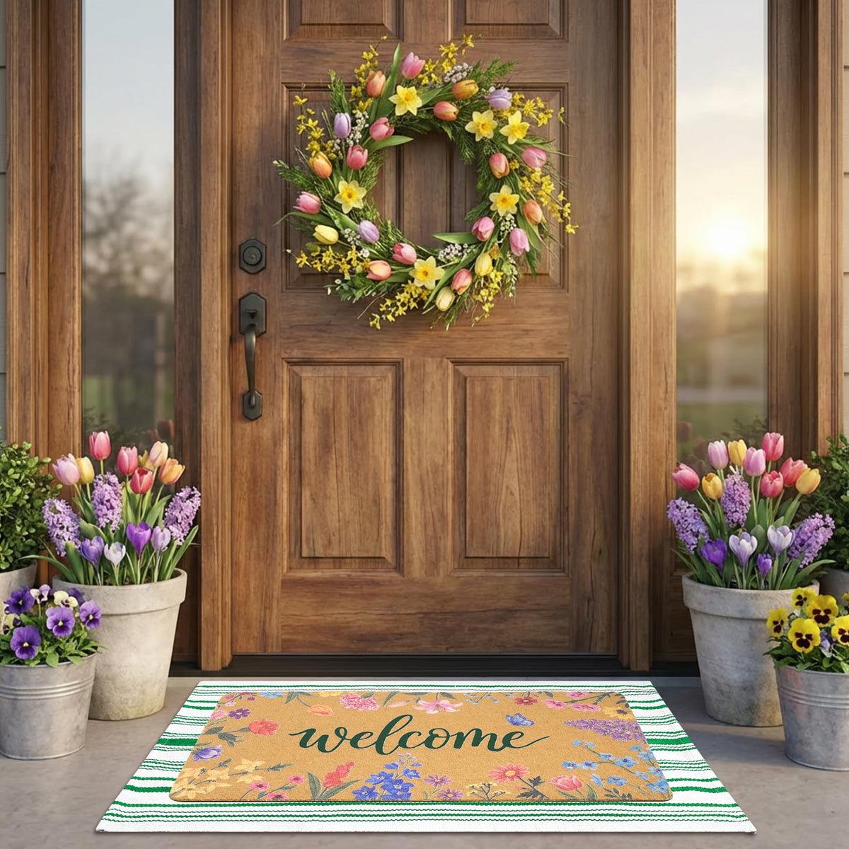 Shemilly non-slip front porch mat helps prevent slips at doorways