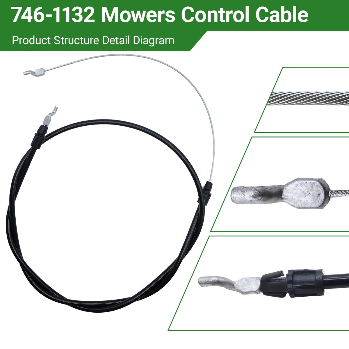 ShengBaiYang all-weather mower cable designed to resist rust and wear.
