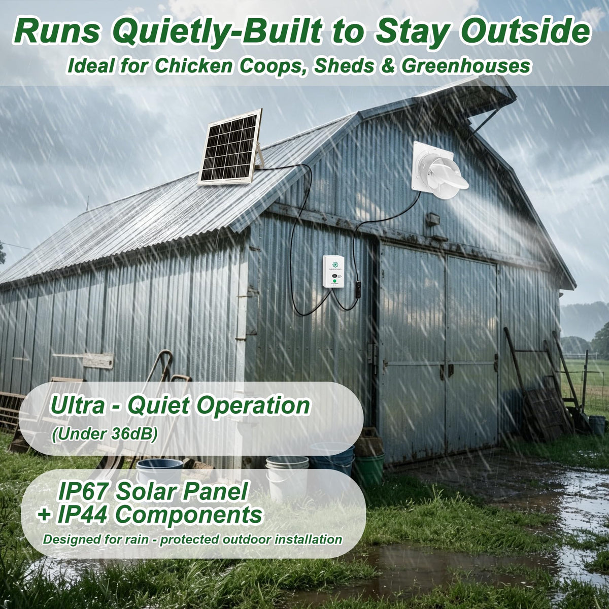 SHENVITASO ideal for chicken coops and greenhouses needing reliable ventilation