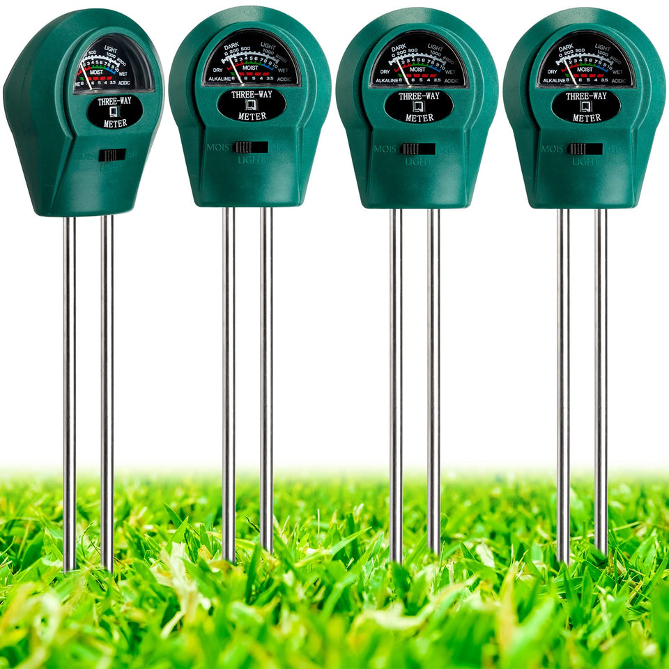 Sherr 4-piece plant moisture meter set for accurate soil monitoring indoors and outdoors.