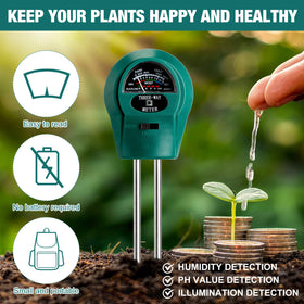 Sherr clear dial display helps quick readings for plant care.