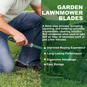 Shgxjjnb mower deck scraper edge tackles tough residue without scratching surfaces.