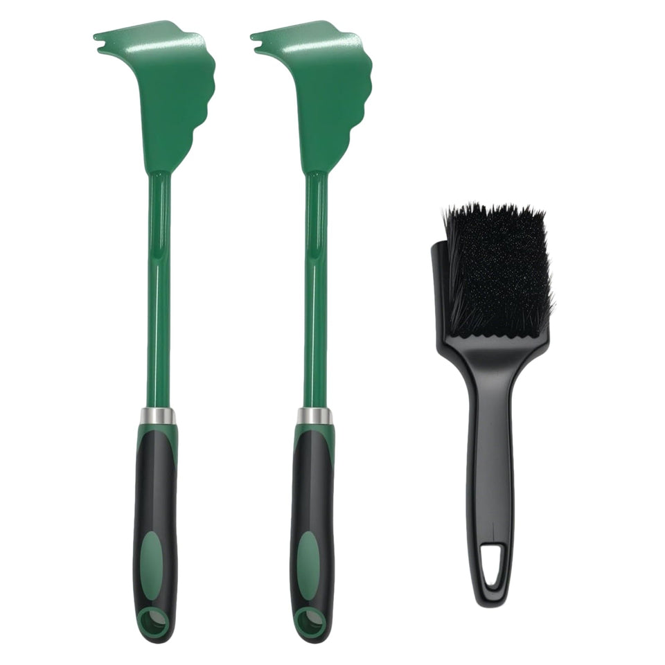 Shgxjjnb mower deck scraper with ergonomic handle for comfortable control under the deck.