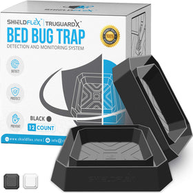 ShieldFlex TruGuard 12-pack under-legs bed bug interceptors protect beds from intruders