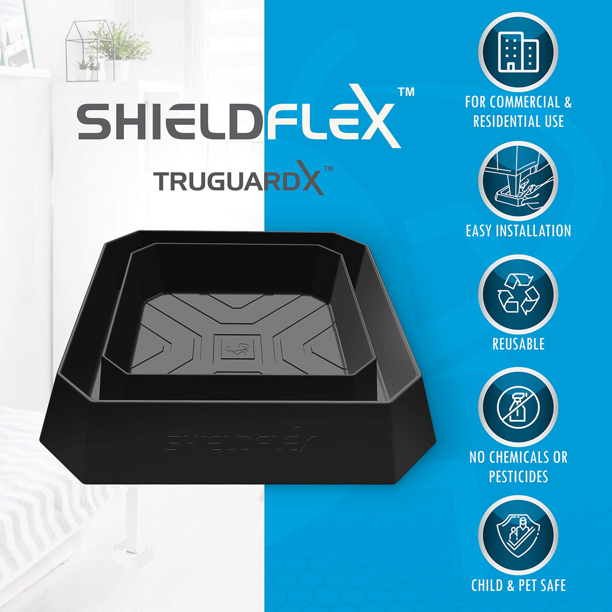 Twelve-pack provides coverage for three beds or larger furniture setups