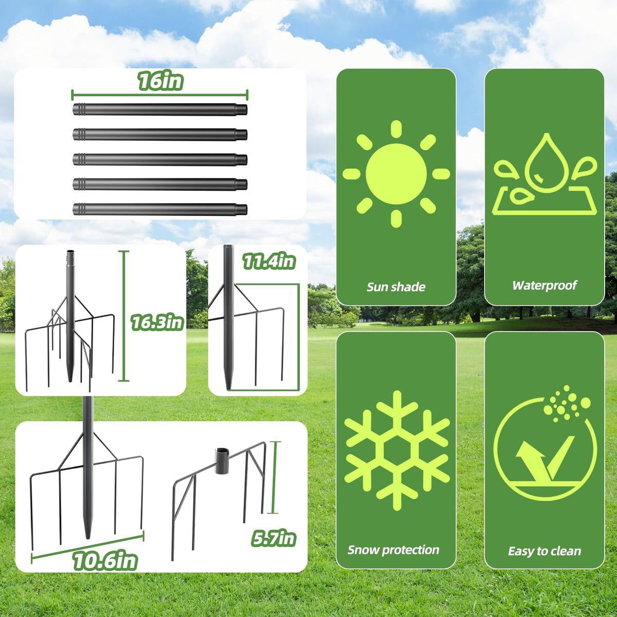 SHIJING 1-2mm thick steel pole for durable outdoor use.