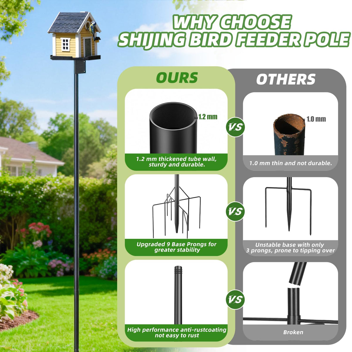 SHIJING heavy-duty pole height adjustment for versatile setups.