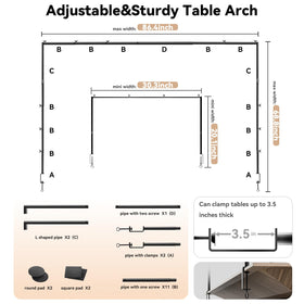 SHIJING table arch stand with height adjustment for flexible event layouts