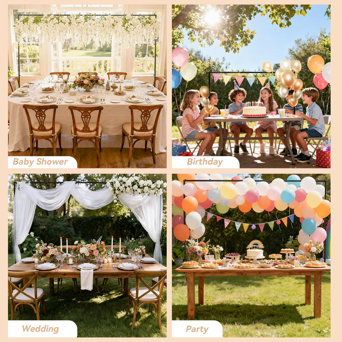 SHIJING wedding party table arch stand ready for celebrations