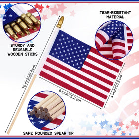 Shimeyao 200-pack American flags ready for bulk celebrations and events.