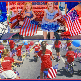 Shimeyao Independence Day flag on a stick for crowd decor.