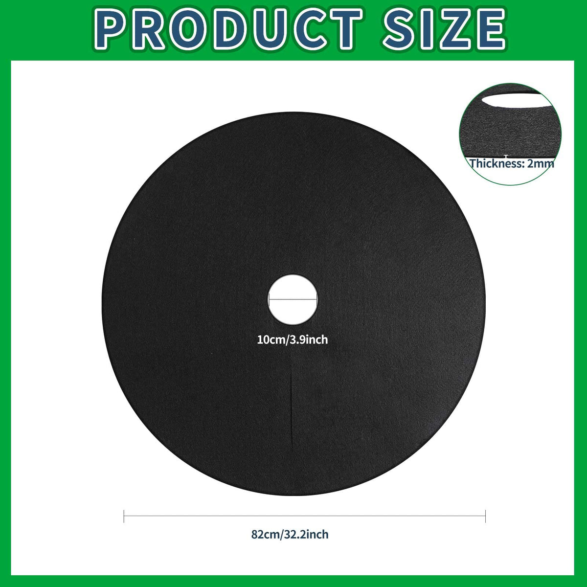 Shimeyao non-woven protective mat in black designed for breathable weed control.
