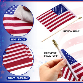 Shimeyao 400 count patriotic flag pack for widespread display at gatherings.