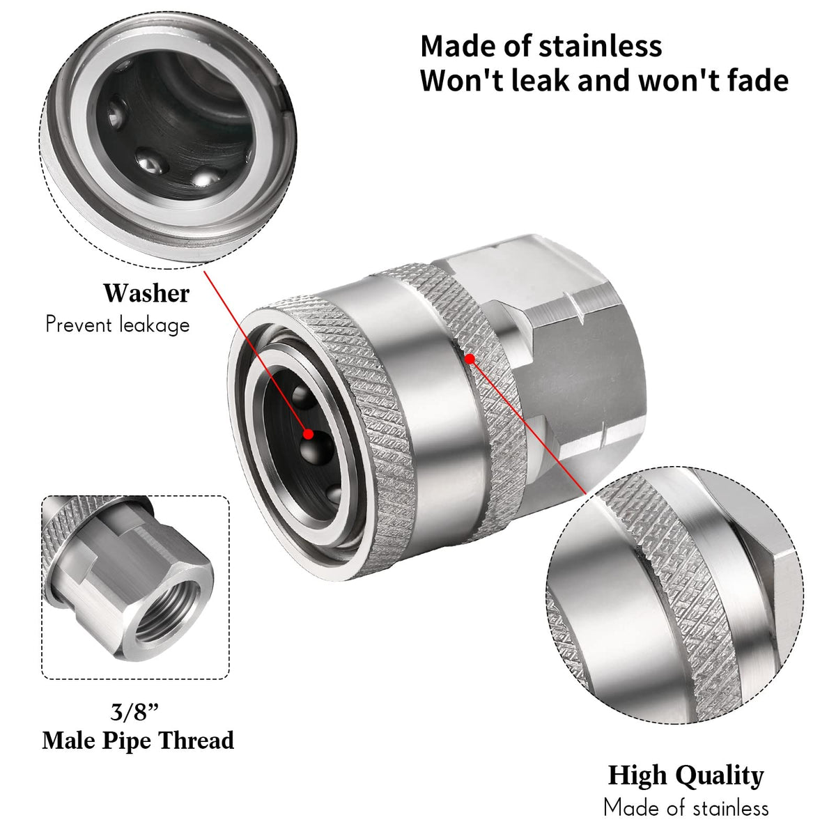 Shimeyao bright silver fittings simplify quick hose connections for efficient cleaning tasks.