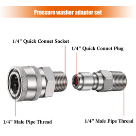 Shimeyao quick-connect plug with external thread for easy hose linking.