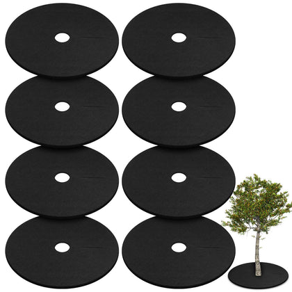 Shimeyao tree mulch ring with 32.2 inch diameter protecting roots and deterring weeds.