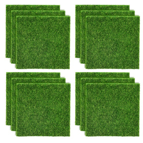 Shindel fake grass tiles provide versatile 6x6 inch squares for crafts.
