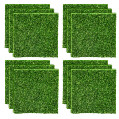 Shindel fake grass tiles provide versatile 6x6 inch squares for crafts.