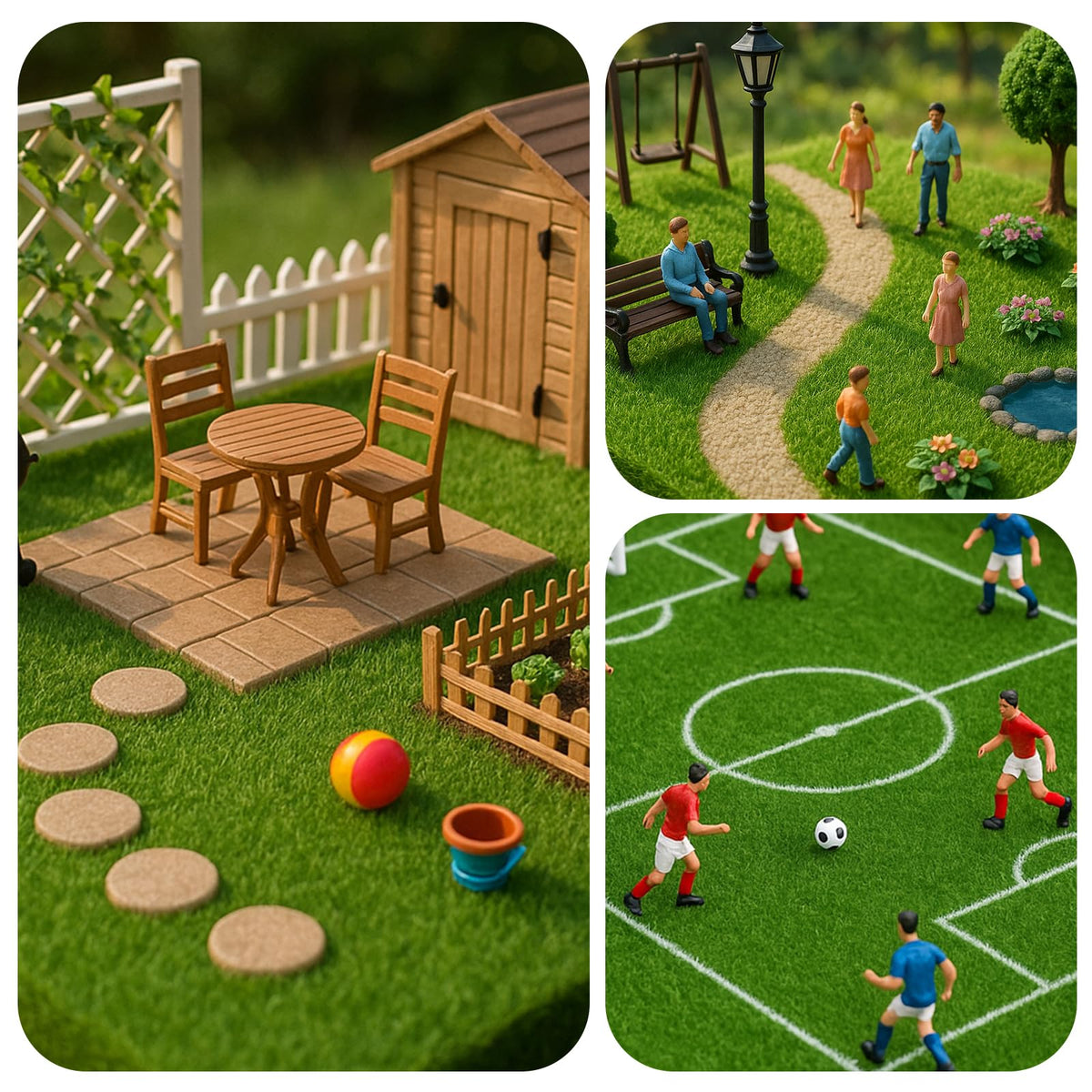 Shindel patio and indoor grass tile with sturdy backing for stable setups.