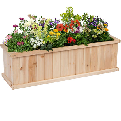 Shine Company premium cedar raised garden bed front view, sturdy and outdoor-ready.
