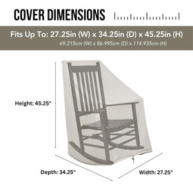 Shine Company weatherproof rocking-chair-cover elastic toggle keeps cover securely in place.