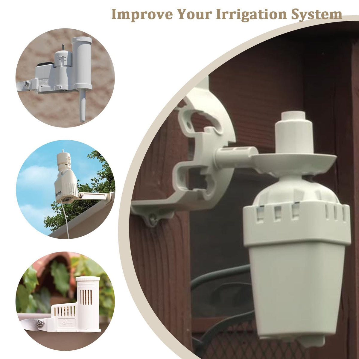 Shinelan installation view showing replacement discs in a Rain Bird sensor housing.